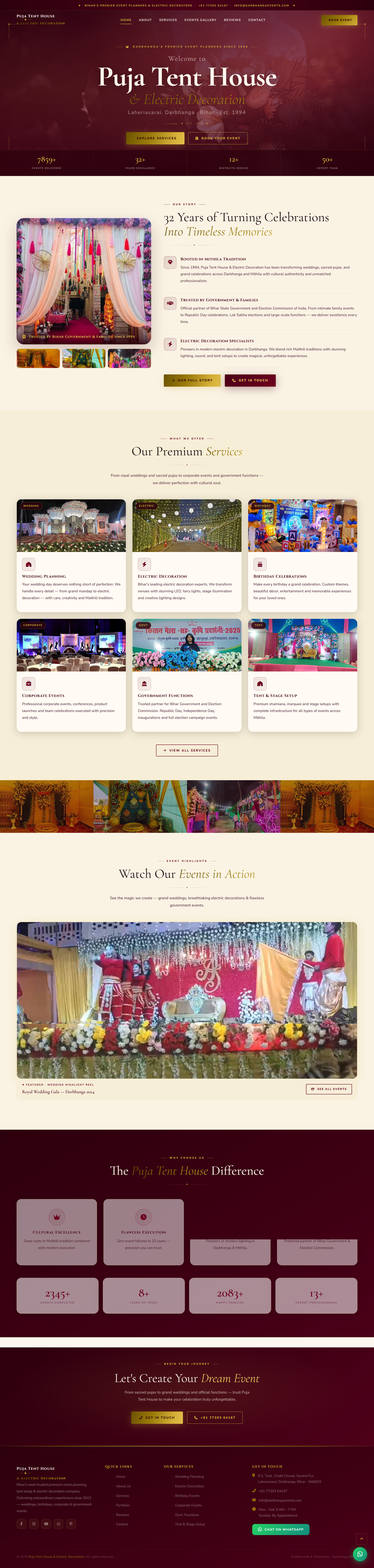 Darbhanga Events Website Design