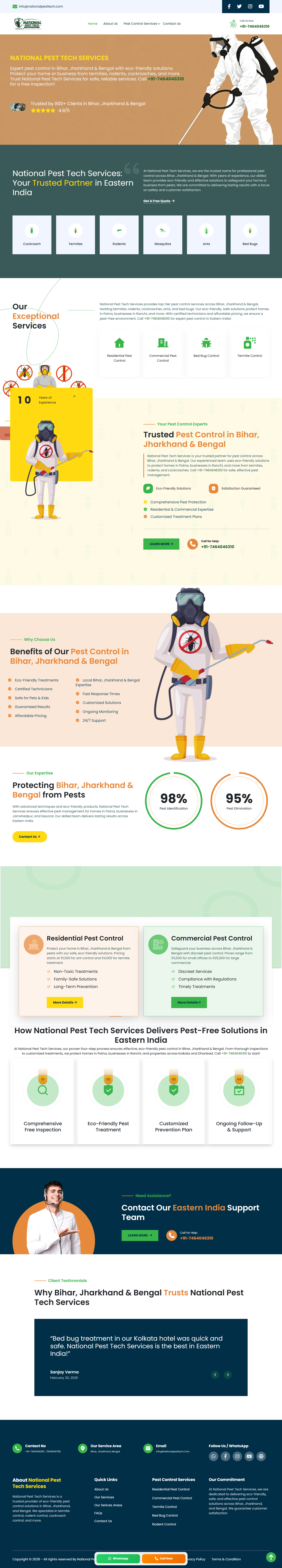 National Pest Control Website Design